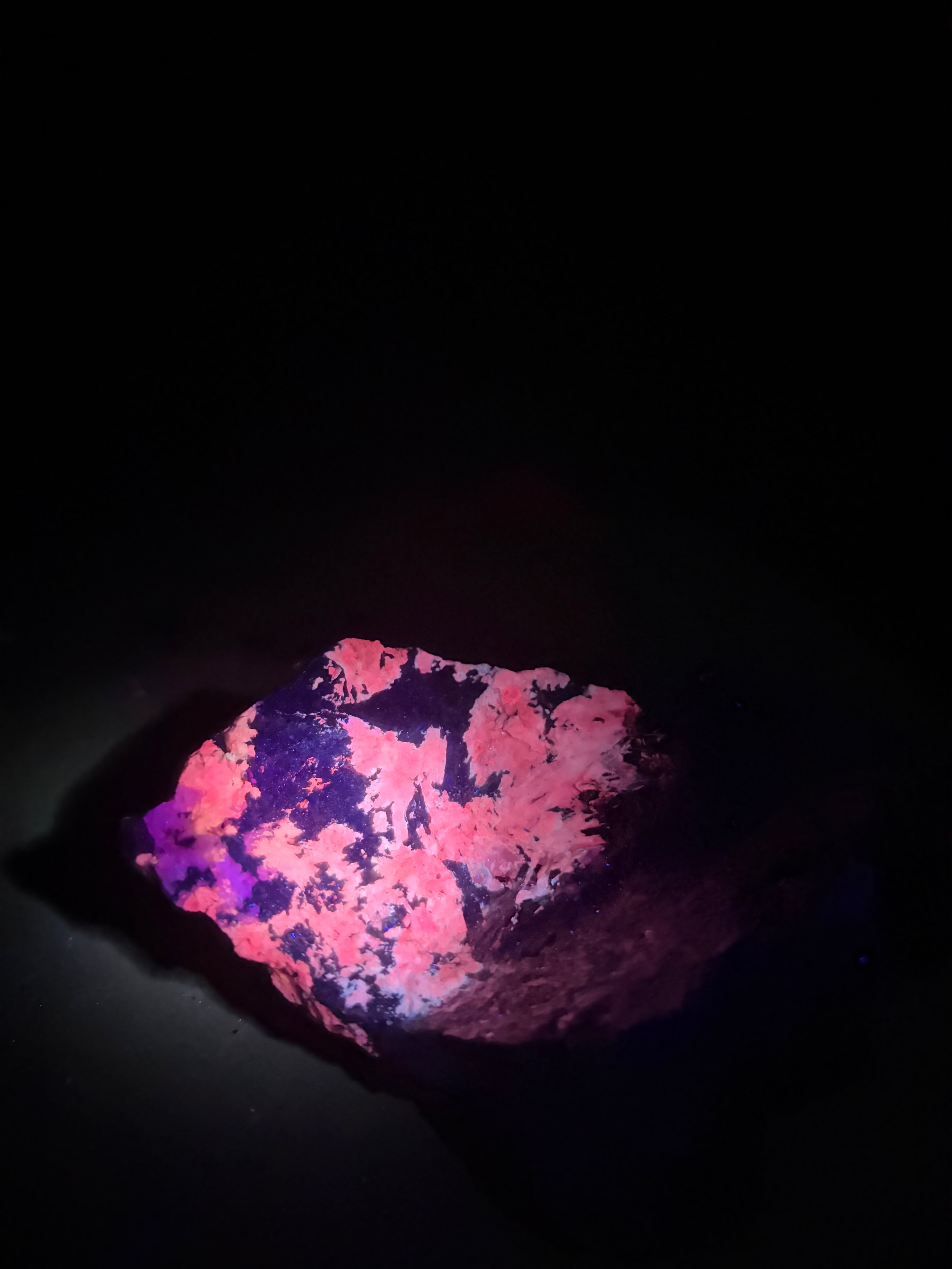 Pyroxène avec Minéraux Inconnus fluorescent – Zec-Bas-Couper-Désert, Québec