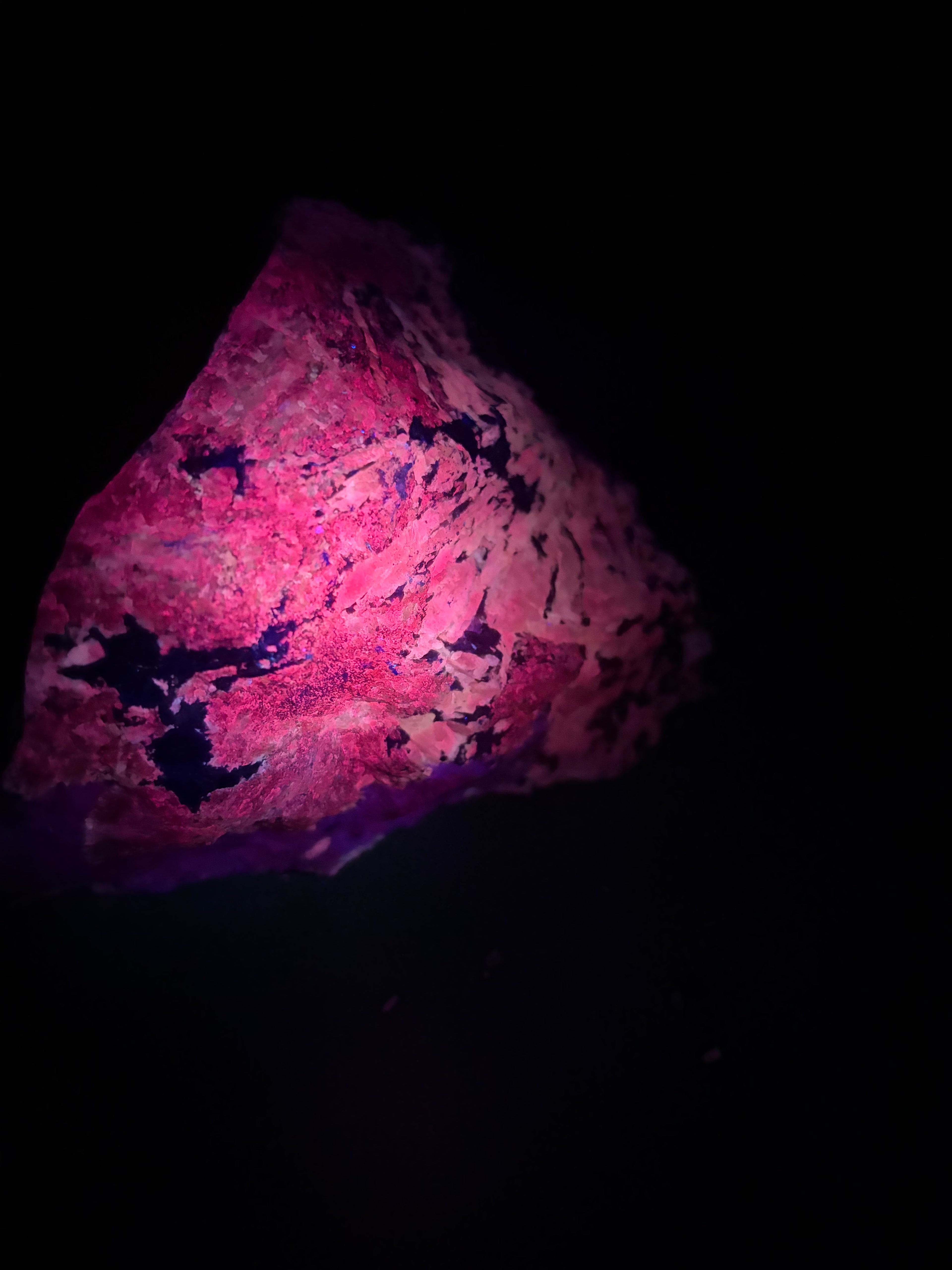 Pyroxène avec Minéraux Inconnus fluorescent – Zec-Bas-Couper-Désert, Québec