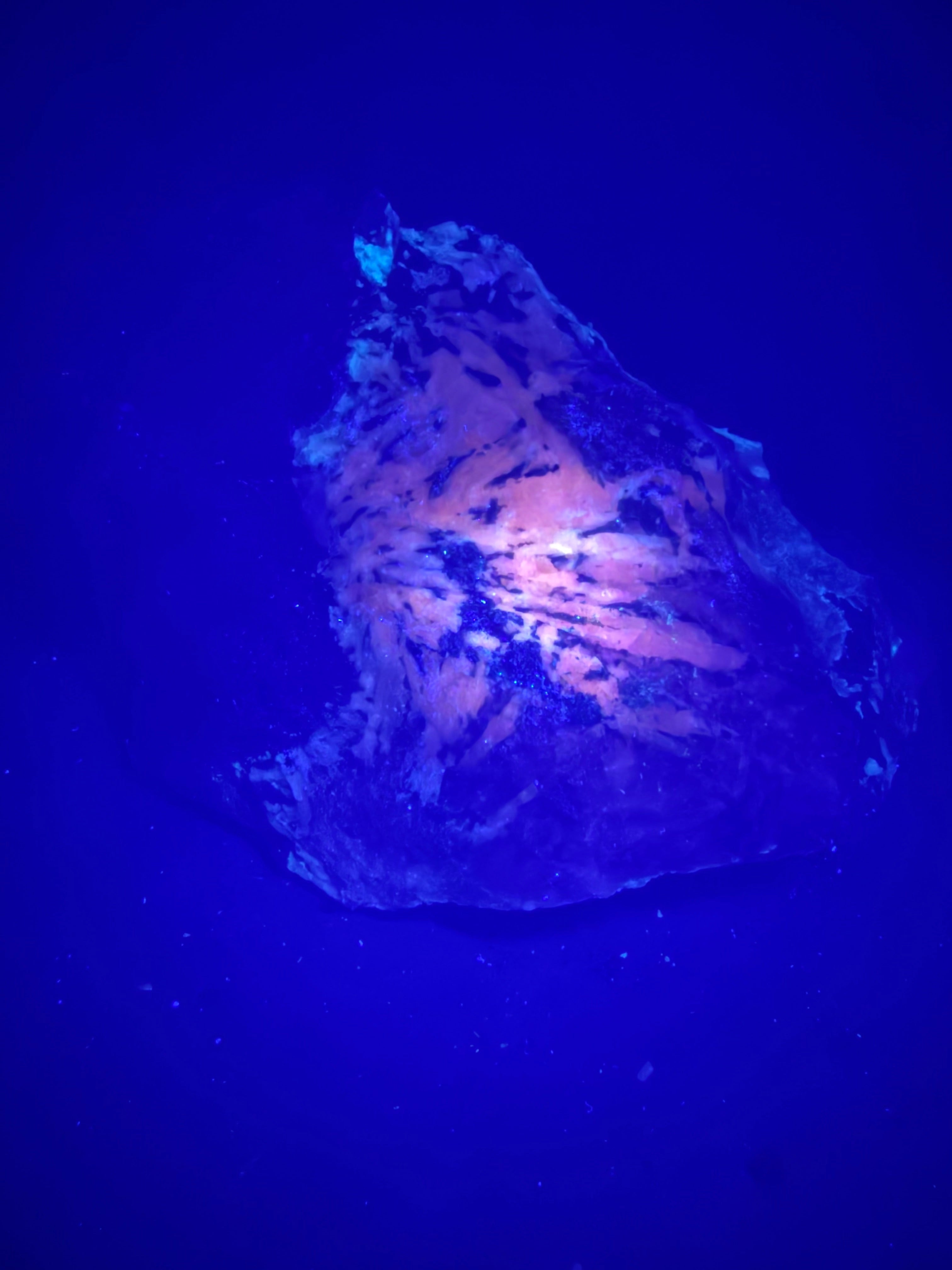 Pyroxène avec Minéraux Inconnus fluorescent – Zec-Bas-Couper-Désert, Québec