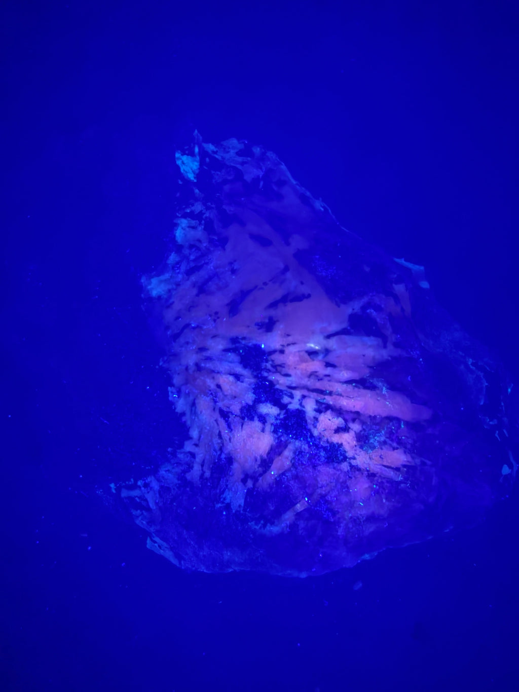Pyroxène avec Minéraux Inconnus fluorescent – Zec-Bas-Couper-Désert, Québec
